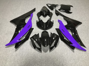 08-16 Schwarz Glänzend & Lila Yamaha R6 Motorrad Verkleidungen