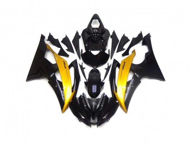 08-16 Schwarz & Gold Glänzend Yamaha R6 Motorrad Verkleidungen 08-16 Schwarz & Gold Glänzend Yamaha R6 Motorrad Verkleidungen