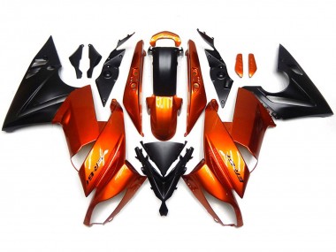 09-11 Gebranntes Orange Kawasaki Ninja 650R Motorrad Verkleidungen