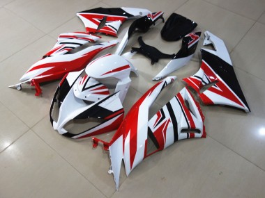 09-12 Rot-Weiß-Zag Kawasaki ZX6R Motorrad Verkleidungen