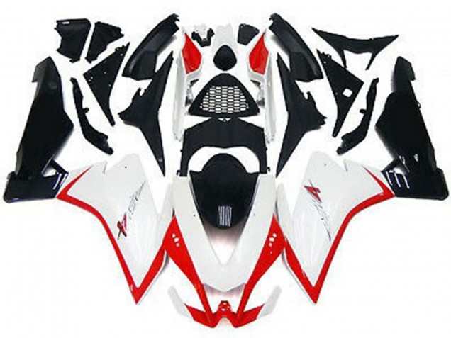 10-15 Glänzend Weiß & Rot Aprilia RSV4 1000 Motorrad Verkleidungen