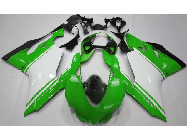 11-14 Glänzend Grün Weiß & Schwarz Ducati 1199 Motorrad Verkleidungen 11-14 Glänzend Grün Weiß & Schwarz Ducati 1199 Motorrad Verkleidungen