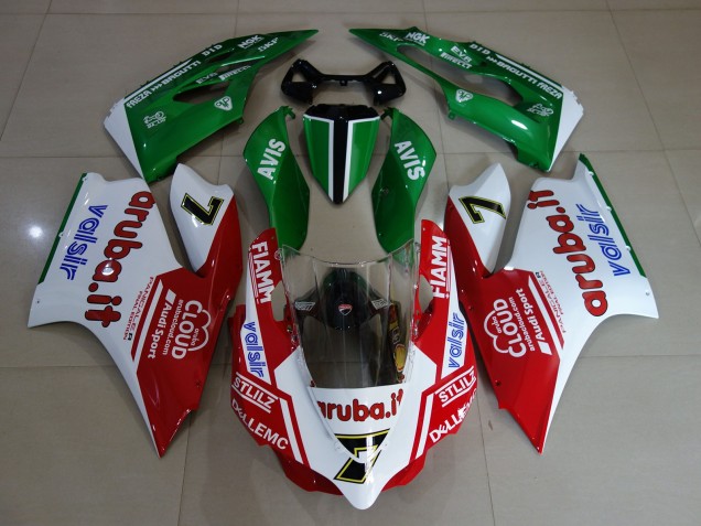 11-14 Glänzend Weiß / Rot / Grün Ducati 1199 Motorrad Verkleidungen 11-14 Glänzend Weiß / Rot / Grün Ducati 1199 Motorrad Verkleidungen