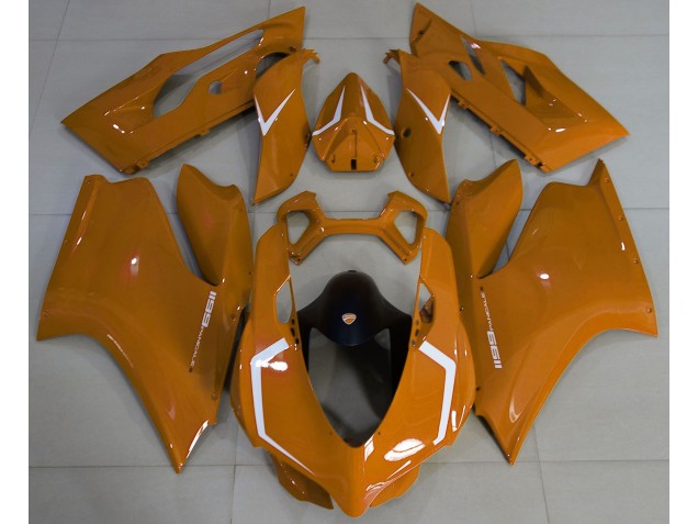11-14 Orange Glänzend & Weiß Ducati 1199 Motorrad Verkleidungen 11-14 Orange Glänzend & Weiß Ducati 1199 Motorrad Verkleidungen