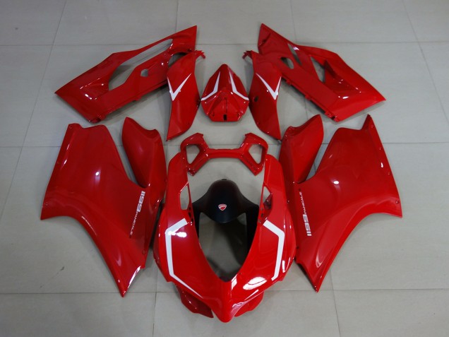11-14 Rot Glänzend & Weiß Ducati 1199 Motorrad Verkleidungen 11-14 Rot Glänzend & Weiß Ducati 1199 Motorrad Verkleidungen