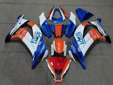 11-15 Weiß Blau & Orange Kawasaki ZX10R Motorrad Verkleidungen