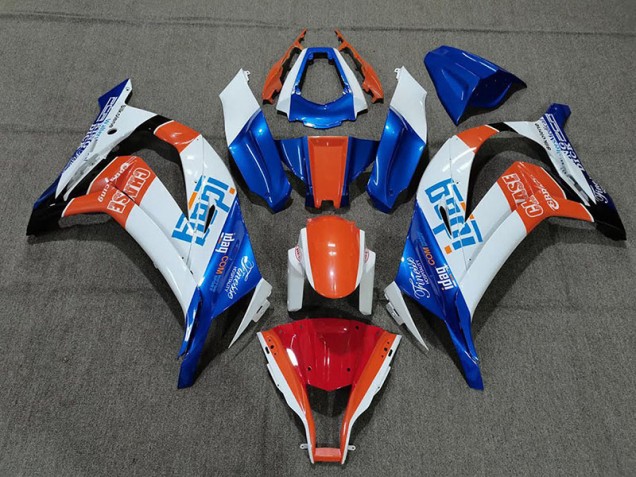 11-15 Weiß Blau & Orange Kawasaki ZX10R Motorrad Verkleidungen 11-15 Weiß Blau & Orange Kawasaki ZX10R Motorrad Verkleidungen