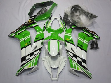 11-15 Grün-Weiß-Schwarz Kawasaki ZX10R Motorrad Verkleidungen