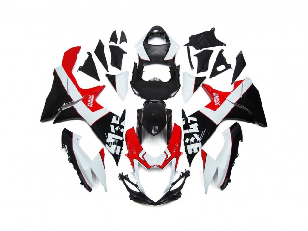 11-24 Benutzerdefiniert Rot & Schwarz Mit Logos Suzuki GSXR 600-750 Motorrad Verkleidungen