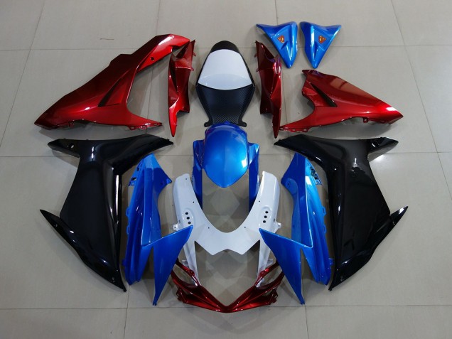 11-24 Blau / Rot & Weiß Suzuki GSXR 600-750 Motorrad Verkleidungen