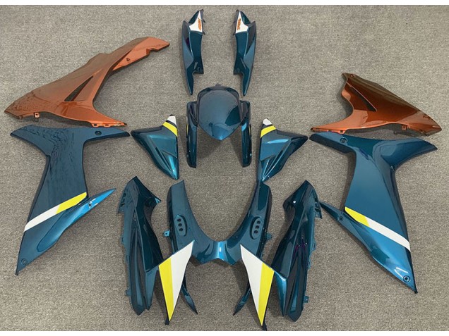 11-24 Glänzend Hellblau & Orange Suzuki GSXR 600-750 Motorrad Verkleidungen