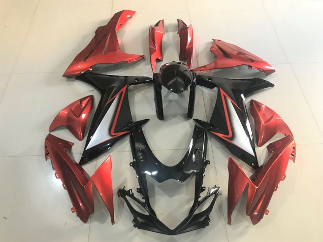 11-24 Glänzendes Schwarz & Leuchtendes Orange Suzuki GSXR 600-750 Motorrad Verkleidungen