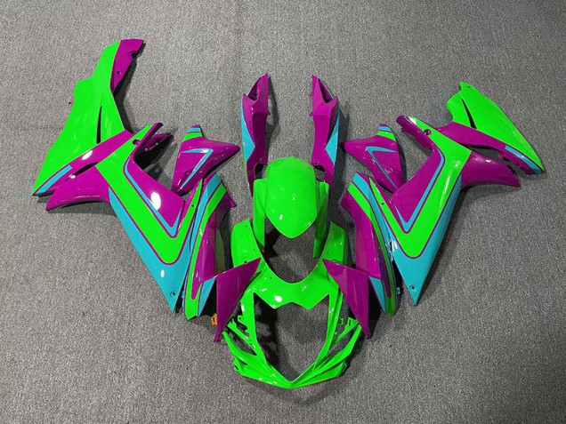 11-24 Grün Hellblau & Magenta Suzuki GSXR 600-750 Motorrad Verkleidungen