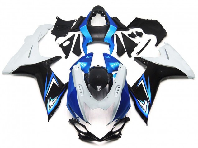 11-24 Hellblau & Glänzend Weiß Mit Schwarz Suzuki GSXR 600-750 Motorrad Verkleidungen 11-24 Hellblau & Glänzend Weiß Mit Schwarz Suzuki GSXR 600-750 Motorrad Verkleidungen
