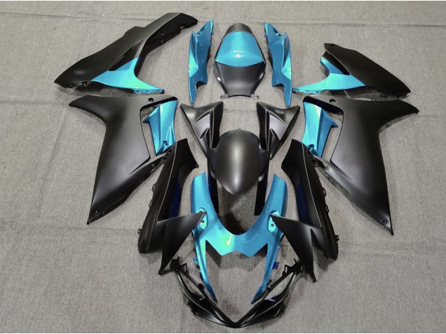 11-24 Hellblau & Matt Schwarz Suzuki GSXR 600-750 Motorrad Verkleidungen