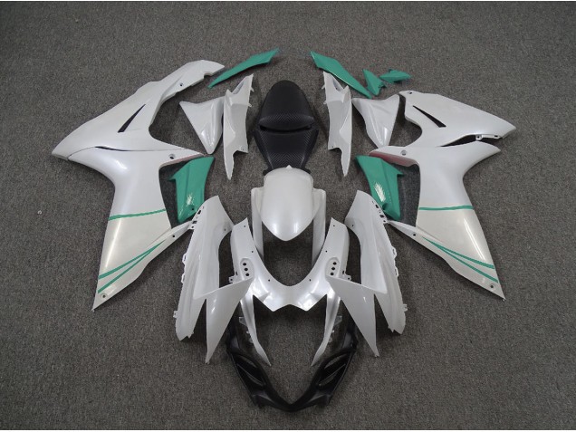 11-24 Perlweiß & T-Blau Suzuki GSXR 600-750 Motorrad Verkleidungen