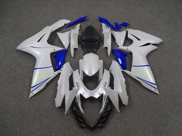 11-24 Perlweiß & Tiefes Blau Suzuki GSXR 600-750 Motorrad Verkleidungen 11-24 Perlweiß & Tiefes Blau Suzuki GSXR 600-750 Motorrad Verkleidungen
