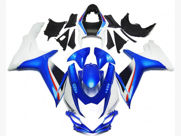11-24 Tiefes Blau & Glänzender Weißstil Suzuki GSXR 600-750 Motorrad Verkleidungen