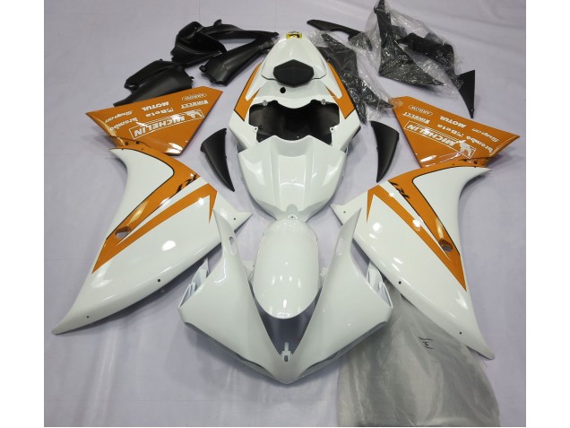12-14 Glänzend Weiß & Orange Yamaha R1 Motorrad Verkleidungen