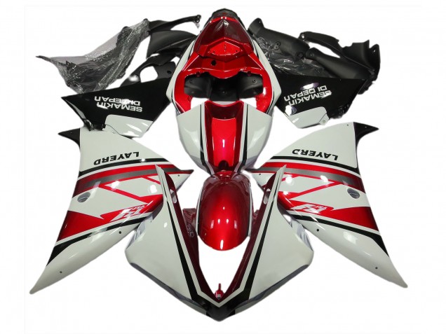 12-14 Glänzend Weiß & Rot Yamaha R1 Motorrad Verkleidungen