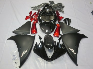 12-14 Matt Schwarz Rot Yamaha R1 Motorrad Verkleidungen