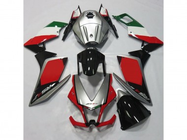 12-15 Silber & Rot Aprilia RS4 125 Motorrad Verkleidungen