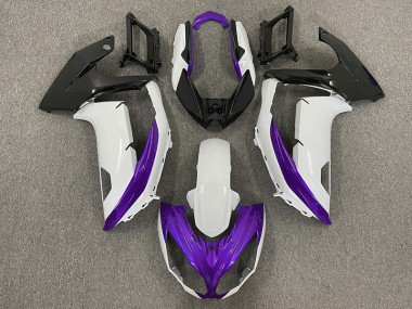12-16 Glänzend Weiß & Lila Kawasaki Ninja 650R Motorrad Verkleidungen
