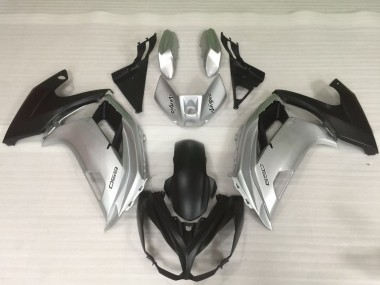 12-16 Silber & Schwarz Kawasaki Ninja 650R Motorrad Verkleidungen
