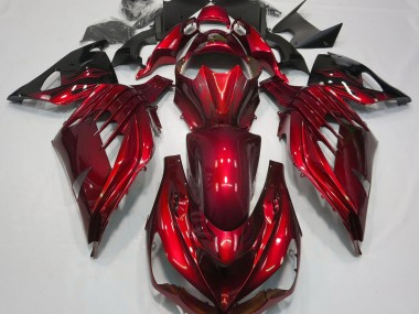 12-21 Feuerrot Glänzend Kawasaki ZX14R Motorrad Verkleidungen