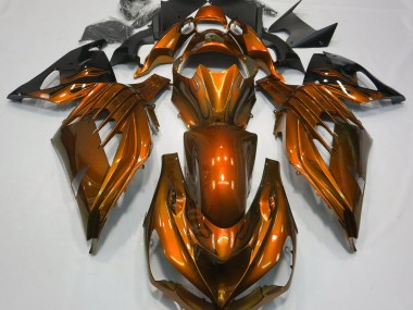 12-21 Gebranntes Orange Glänzend Kawasaki ZX14R Motorrad Verkleidungen