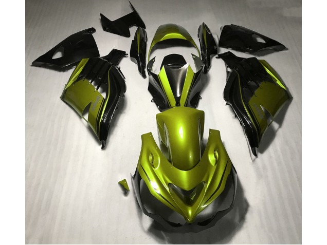 12-21 Glänzendes Gelb & Schwarz Kawasaki ZX14R Motorrad Verkleidungen 12-21 Glänzendes Gelb & Schwarz Kawasaki ZX14R Motorrad Verkleidungen