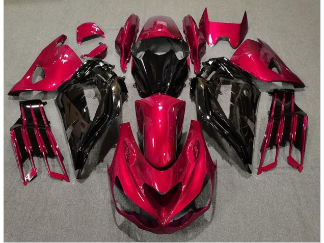12-21 Rot Glänzend & Schwarz Kawasaki ZX14R Motorrad Verkleidungen 12-21 Rot Glänzend & Schwarz Kawasaki ZX14R Motorrad Verkleidungen