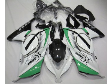 13-18 Glänzend Weiß & Grün Kawasaki Ninja 300 Motorrad Verkleidungen