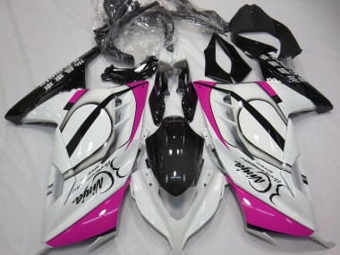 13-18 Glänzend Weiß & Pink Kawasaki Ninja 300 Motorrad Verkleidungen