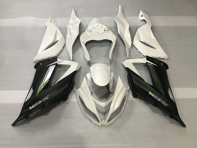 13-18 Kristallweiß & Satinschwarz Kawasaki ZX6R Motorrad Verkleidungen