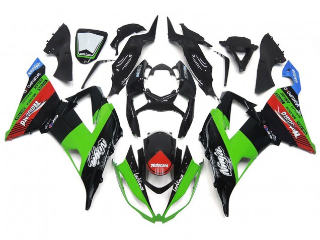 13-18 Motocard Grün & Schwarz Kawasaki ZX6R Motorrad Verkleidungen