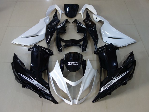 13-18 Perlweiß & Schwarz Kawasaki ZX6R Motorrad Verkleidungen 13-18 Perlweiß & Schwarz Kawasaki ZX6R Motorrad Verkleidungen