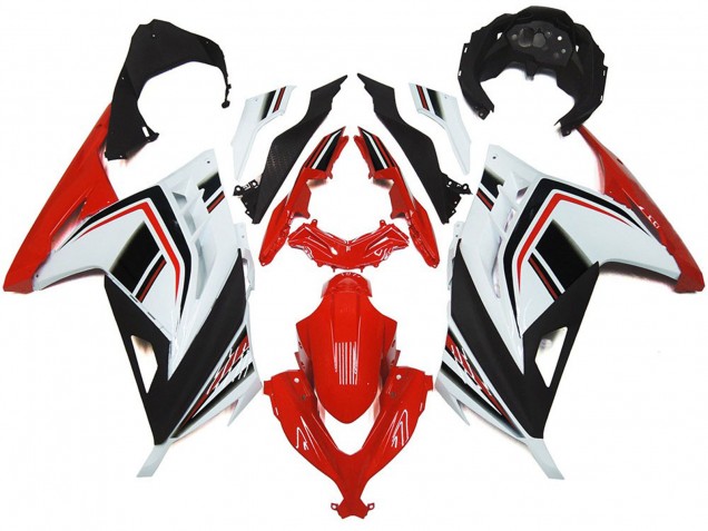 13-18 Rot Weiß & Schwarz Glänzend Kawasaki Ninja 300 Motorrad Verkleidungen 13-18 Rot Weiß & Schwarz Glänzend Kawasaki Ninja 300 Motorrad Verkleidungen