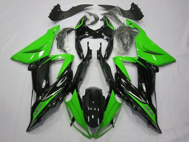 13-18 Schlichte Glänzend Schwarz Grün Kawasaki ZX6R Motorrad Verkleidungen 13-18 Schlichte Glänzend Schwarz Grün Kawasaki ZX6R Motorrad Verkleidungen