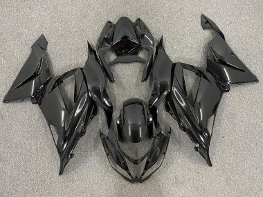 13-18 Schwarz-Einfarbig Glänzend Kawasaki ZX6R Motorrad Verkleidungen