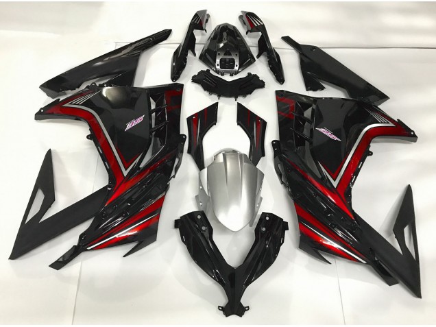13-18 Schwarz Glänzend & Rot Kawasaki Ninja 300 Motorrad Verkleidungen 13-18 Schwarz Glänzend & Rot Kawasaki Ninja 300 Motorrad Verkleidungen