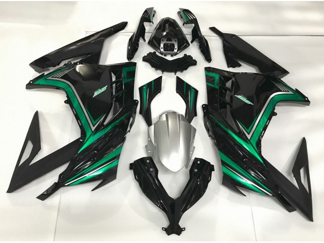 13-18 Schwarz Glänzend & Smaragdgrün Kawasaki Ninja 300 Motorrad Verkleidungen 13-18 Schwarz Glänzend & Smaragdgrün Kawasaki Ninja 300 Motorrad Verkleidungen