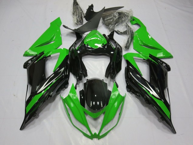 13-18 Schwarz & Grün Kawasaki ZX6R Motorrad Verkleidungen