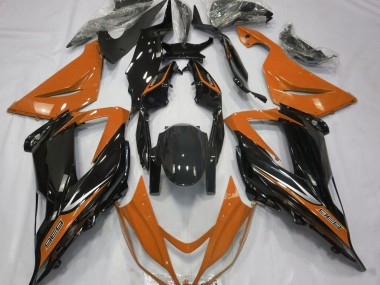 13-18 Schwarz & Orange Kawasaki ZX6R Motorrad Verkleidungen