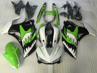15-18 Hellgrüner & Weißer Hai Yamaha R3 Motorrad Verkleidungen