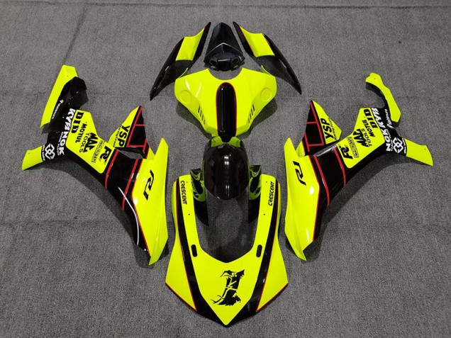 15-19 Florogelb & Schwarz Yamaha R1 Motorrad Verkleidungen