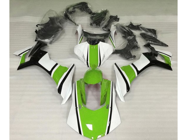 15-19 Glänzend Weiß Grün & Schwarz Yamaha R1 Motorrad Verkleidungen