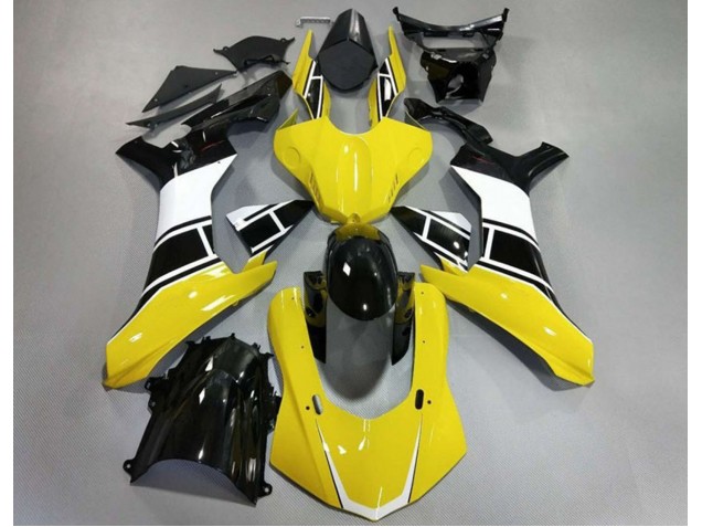 15-19 Glänzendes Gelb Weiß & Schwarz Yamaha R1 Motorrad Verkleidungen