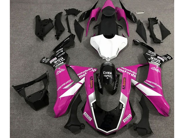 15-19 Glanzrosa Logo-Stil Yamaha R1 Motorrad Verkleidungen