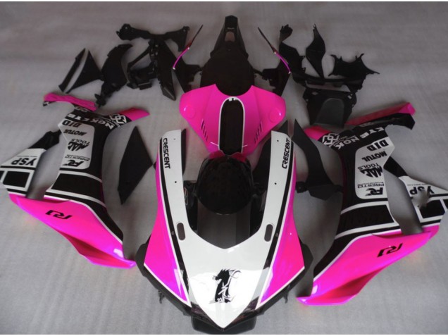 15-19 Glanzrosa & Weiß Yamaha R1 Motorrad Verkleidungen
